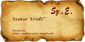 Szatur Ernő névjegykártya